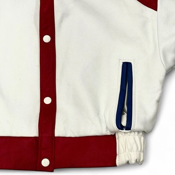 Vtg R.A Designs Kids USA Leather Jacket Small 6-7 Patriotic Fourth July Rodeo - Picture 11 of 12